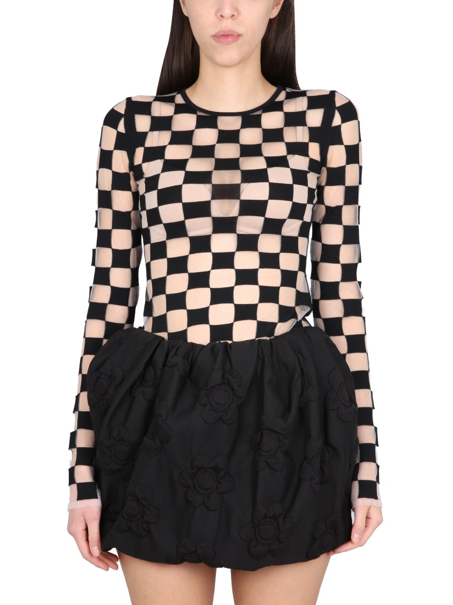 MAX MARA Stretch Viscose Crew-Neck T-Shirt with Extra Long Sleeves