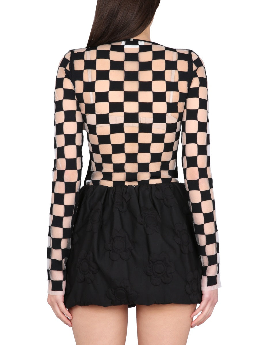 MAX MARA Stretch Viscose Crew-Neck T-Shirt with Extra Long Sleeves