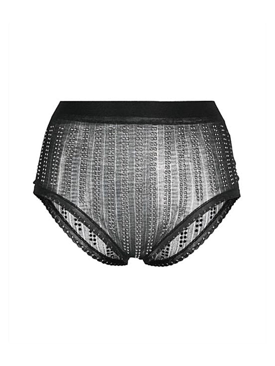 PACO RABANNE High Waist Mini Panties with Front Studs