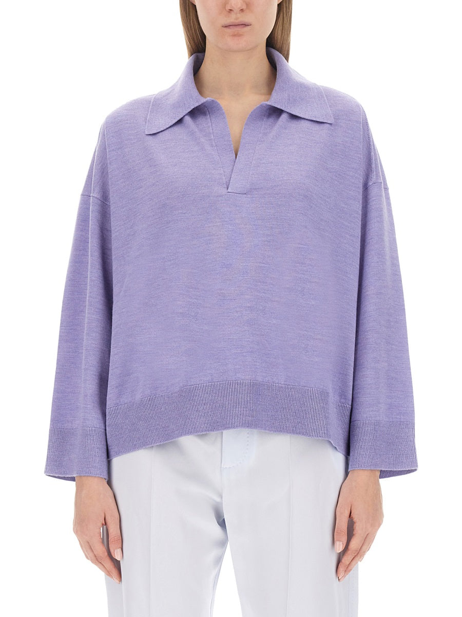 BOTTEGA VENETA Oversized Wool Polo Sweater - Size S