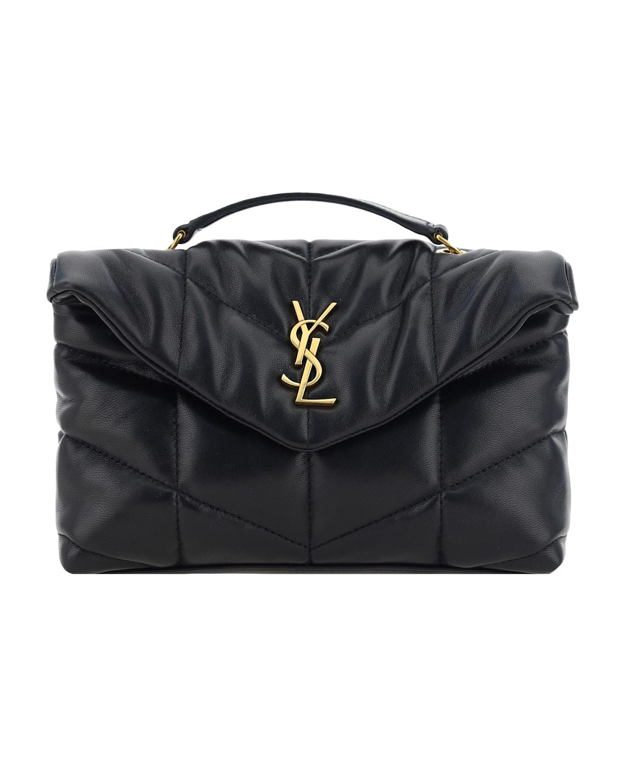 SAINT LAURENT Luxury Puffer Mini Handbag with Chain Logo