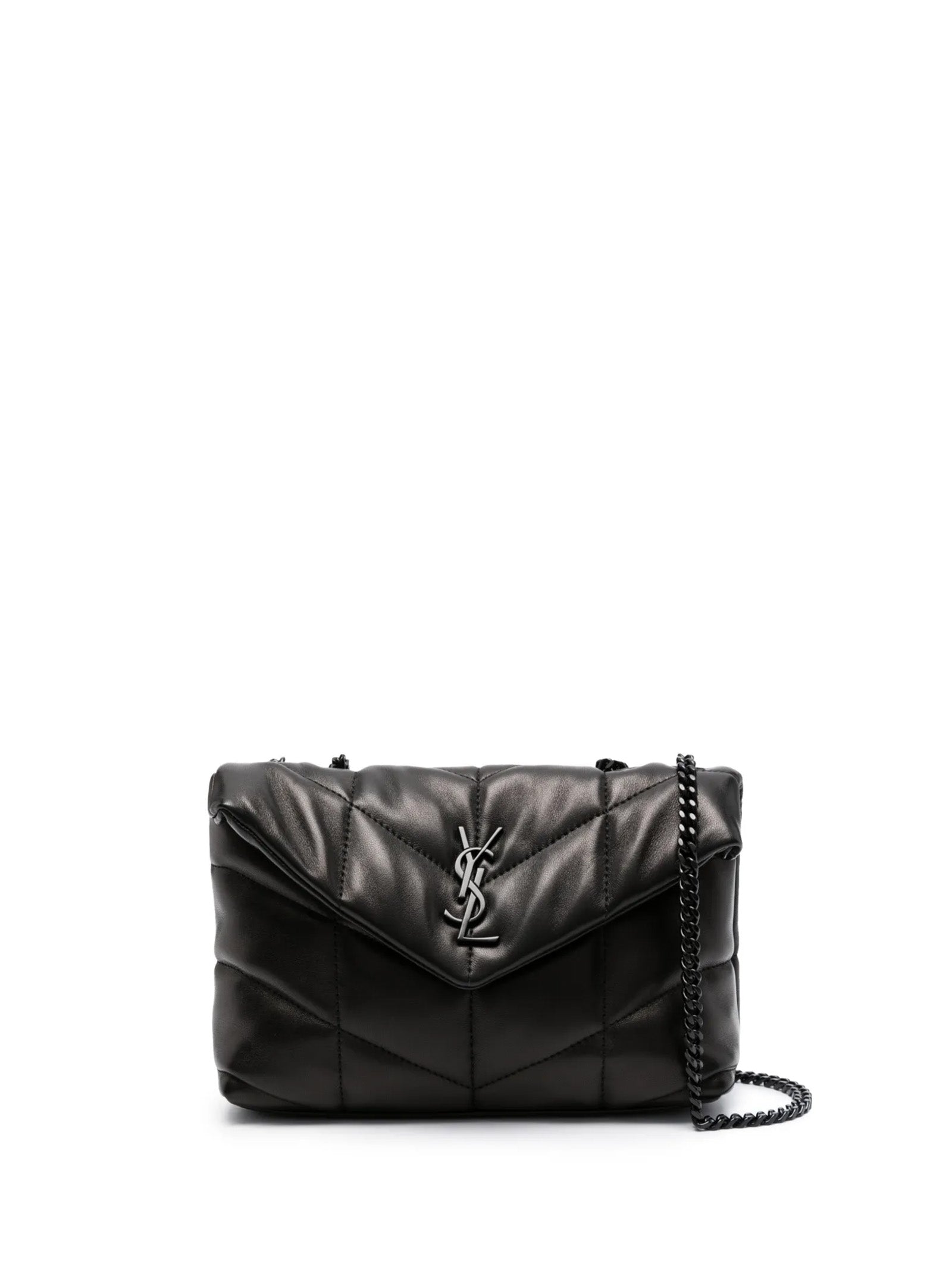 SAINT LAURENT Mini Nappa Leather Puffer Toy Crossbody Handbag