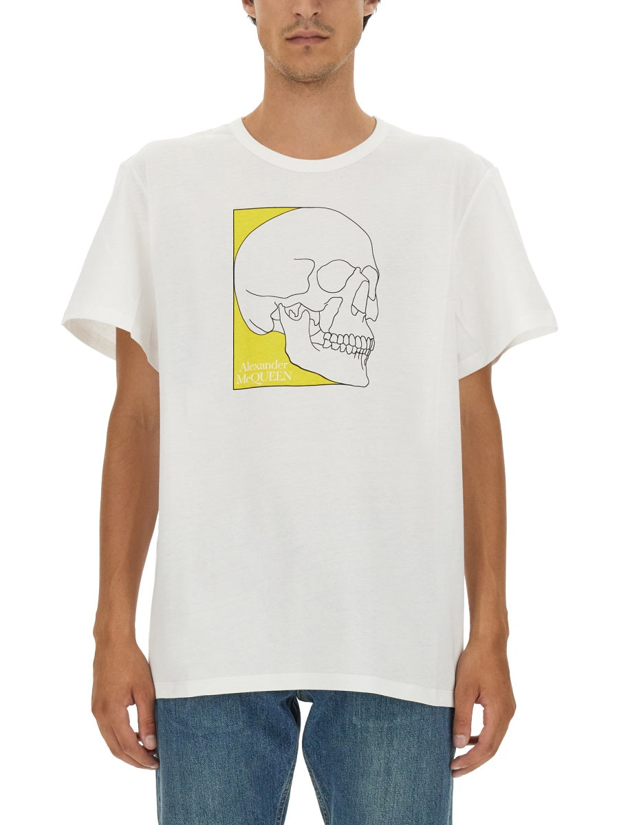 ALEXANDER MCQUEEN Skull Print Regular Fit T-Shirt - Size L