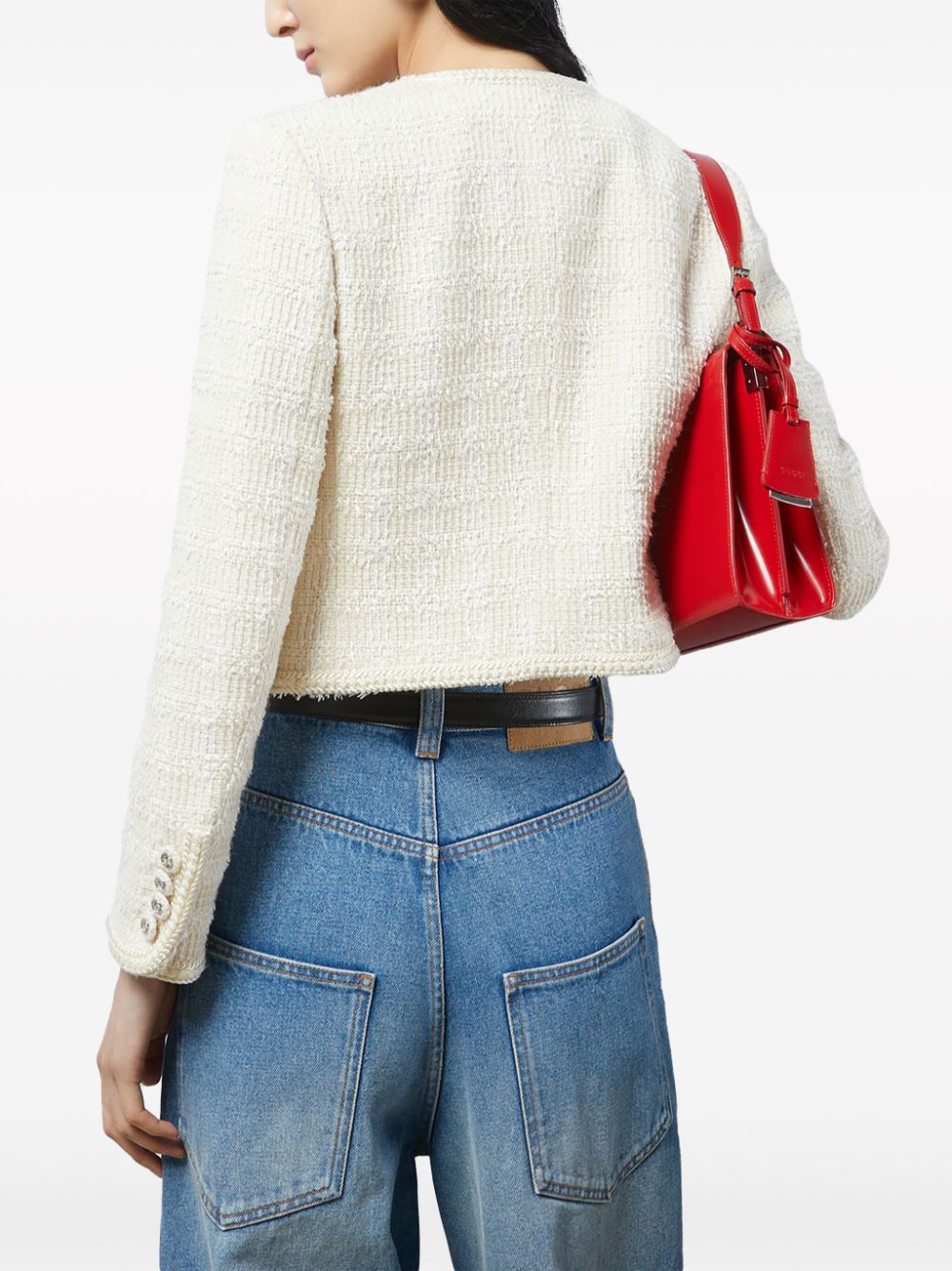 GUCCI Tweed Jacket with Interlocking Buckle - Women’s Fashion SS24