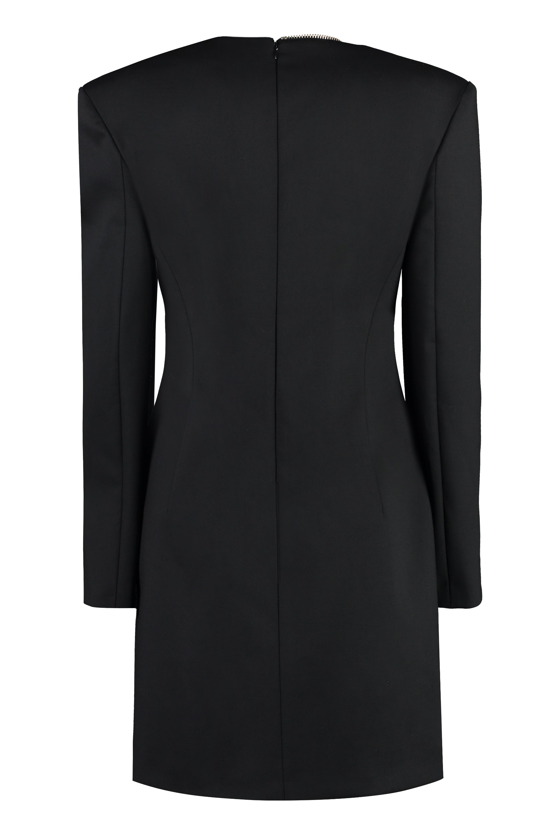 GENNY Wool-Blend V-Neck Dress