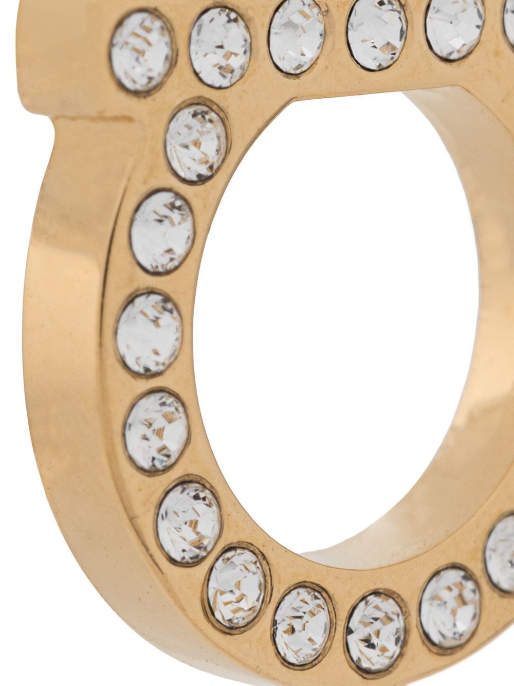 Ferragamo Gancini Hook Mini Earrings with Crystals