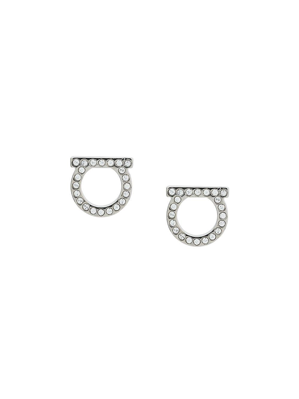Ferragamo Gancini Hook Mini Crystals Earrings