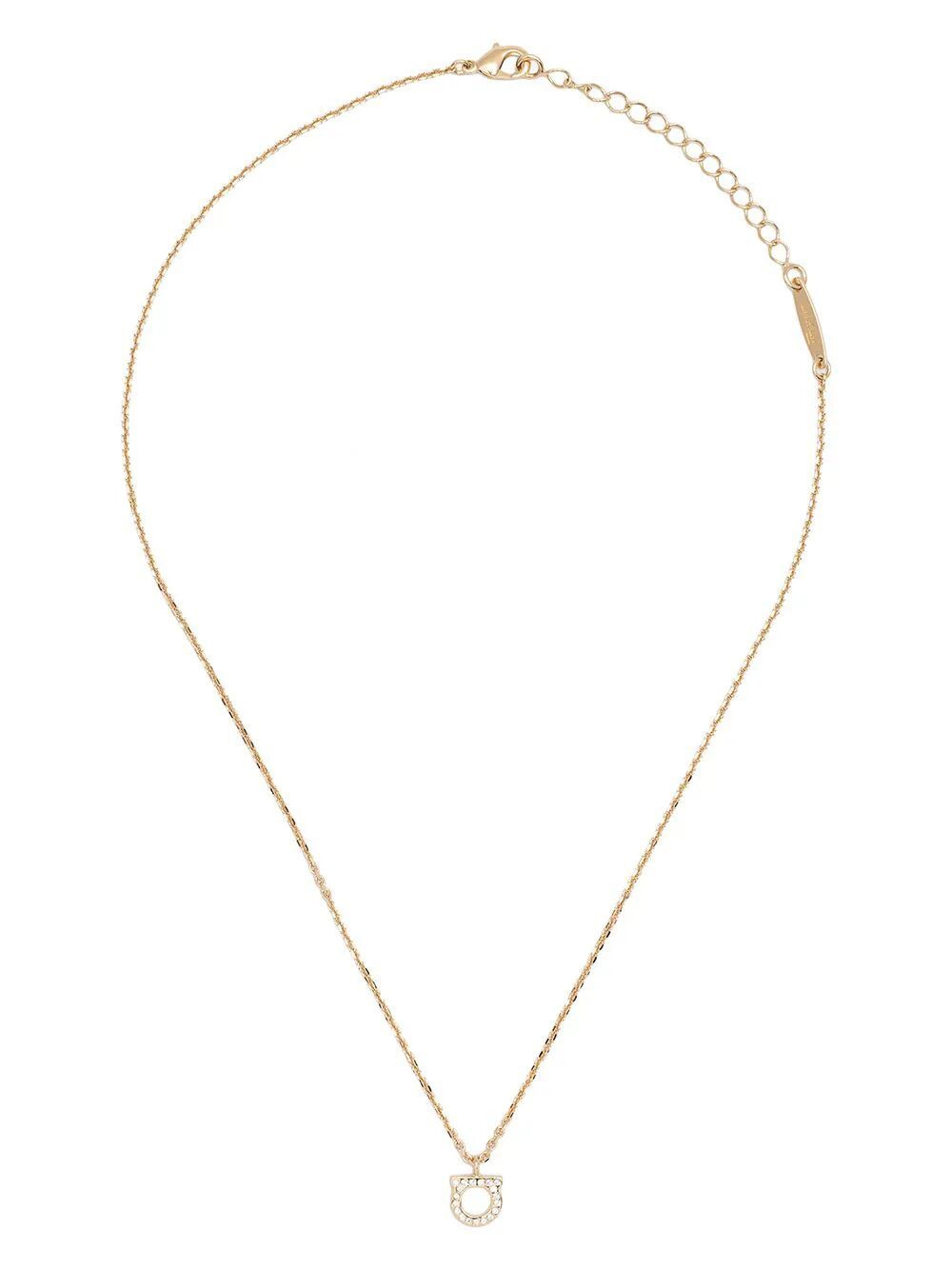 Ferragamo Gancini Hook Crystal-Embellished Necklace