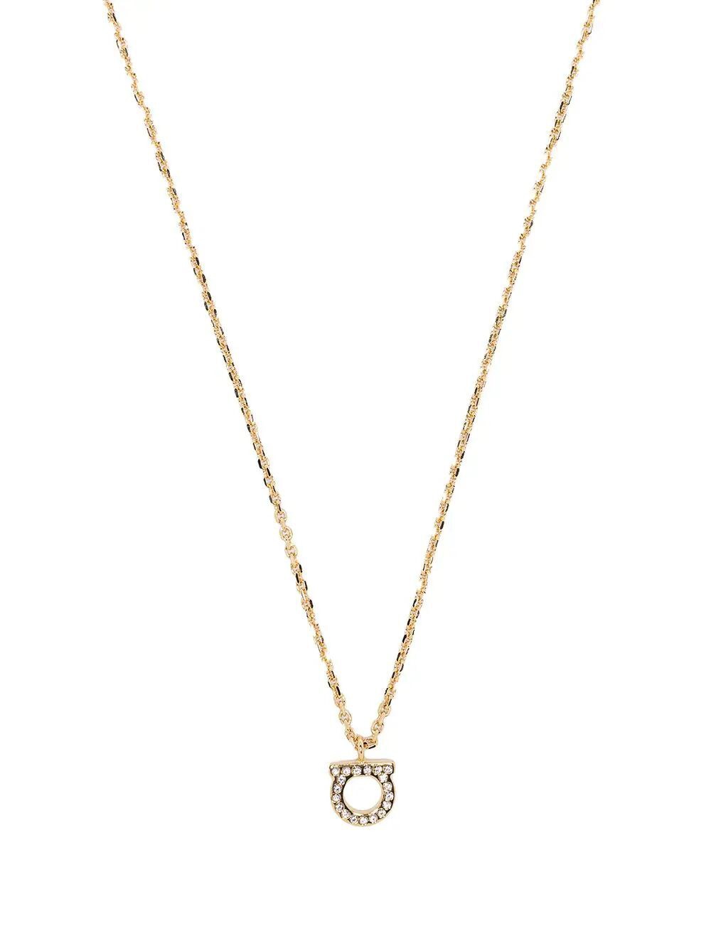 Ferragamo Gancini Hook Crystal-Embellished Necklace
