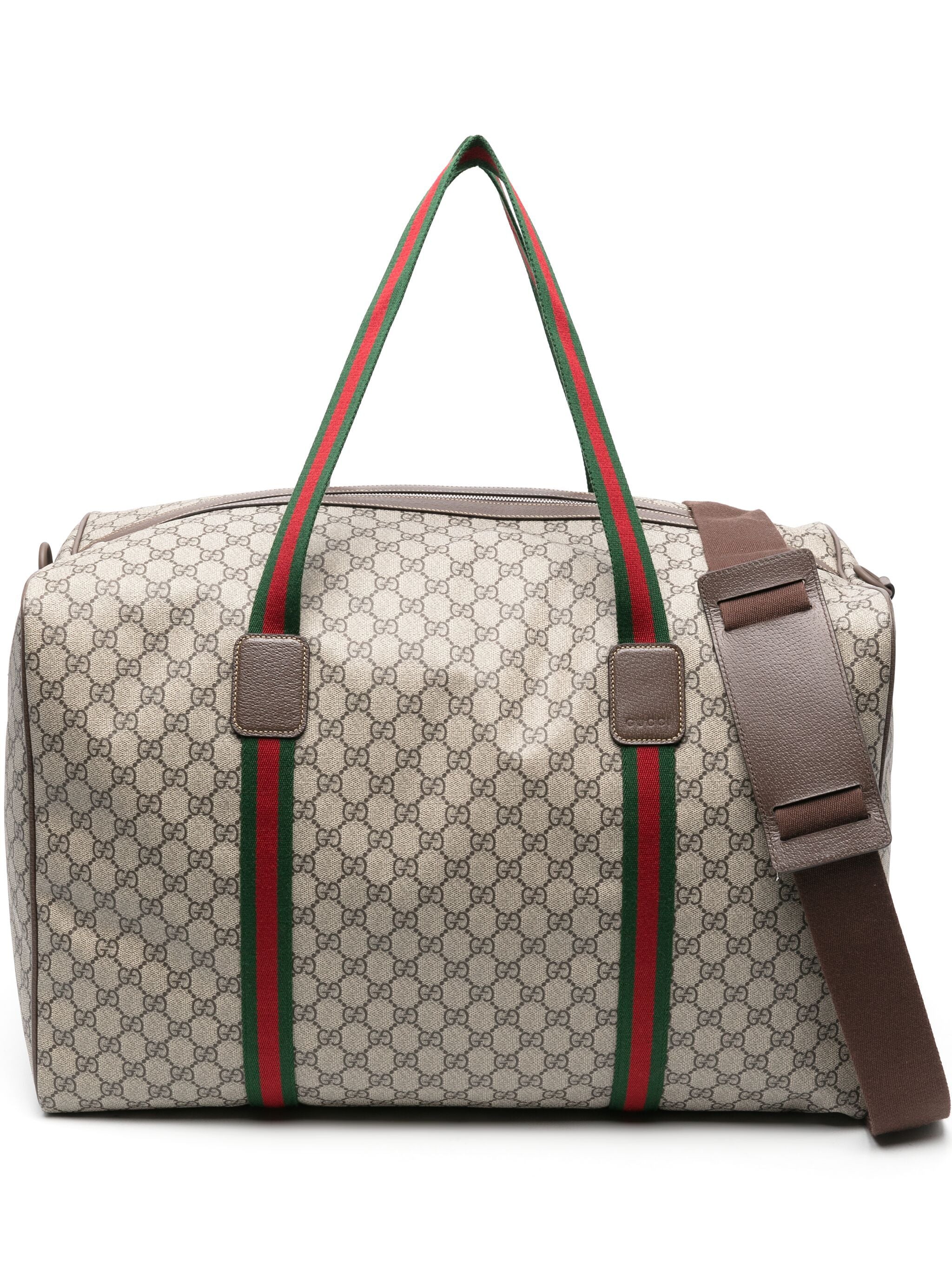 GUCCI Large Duffle Handbag with Web Diagram