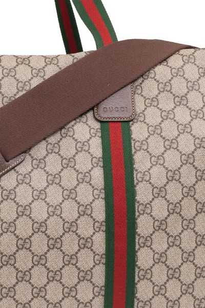 GUCCI Large Duffle Handbag with Web Diagram