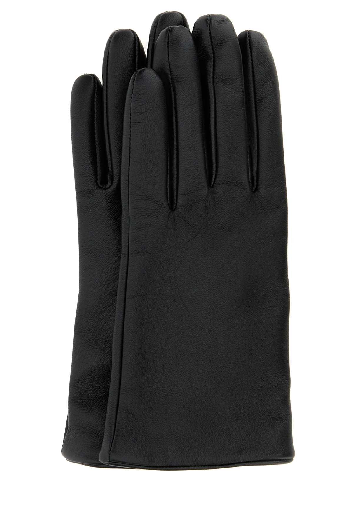 SAINT LAURENT Elegant Leather Cassandre Gloves for Women