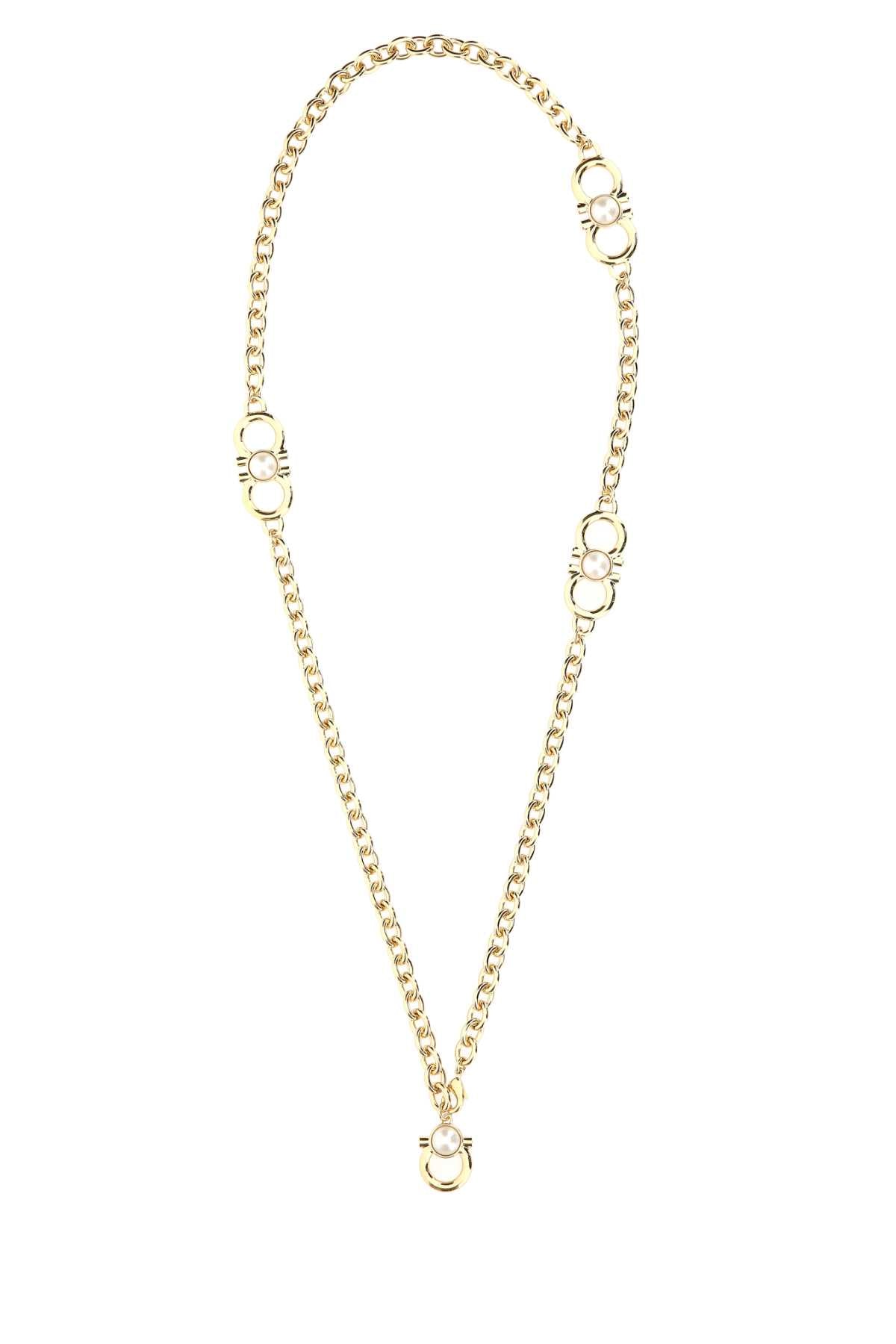 Ferragamo Golden Metal Necklace for Women