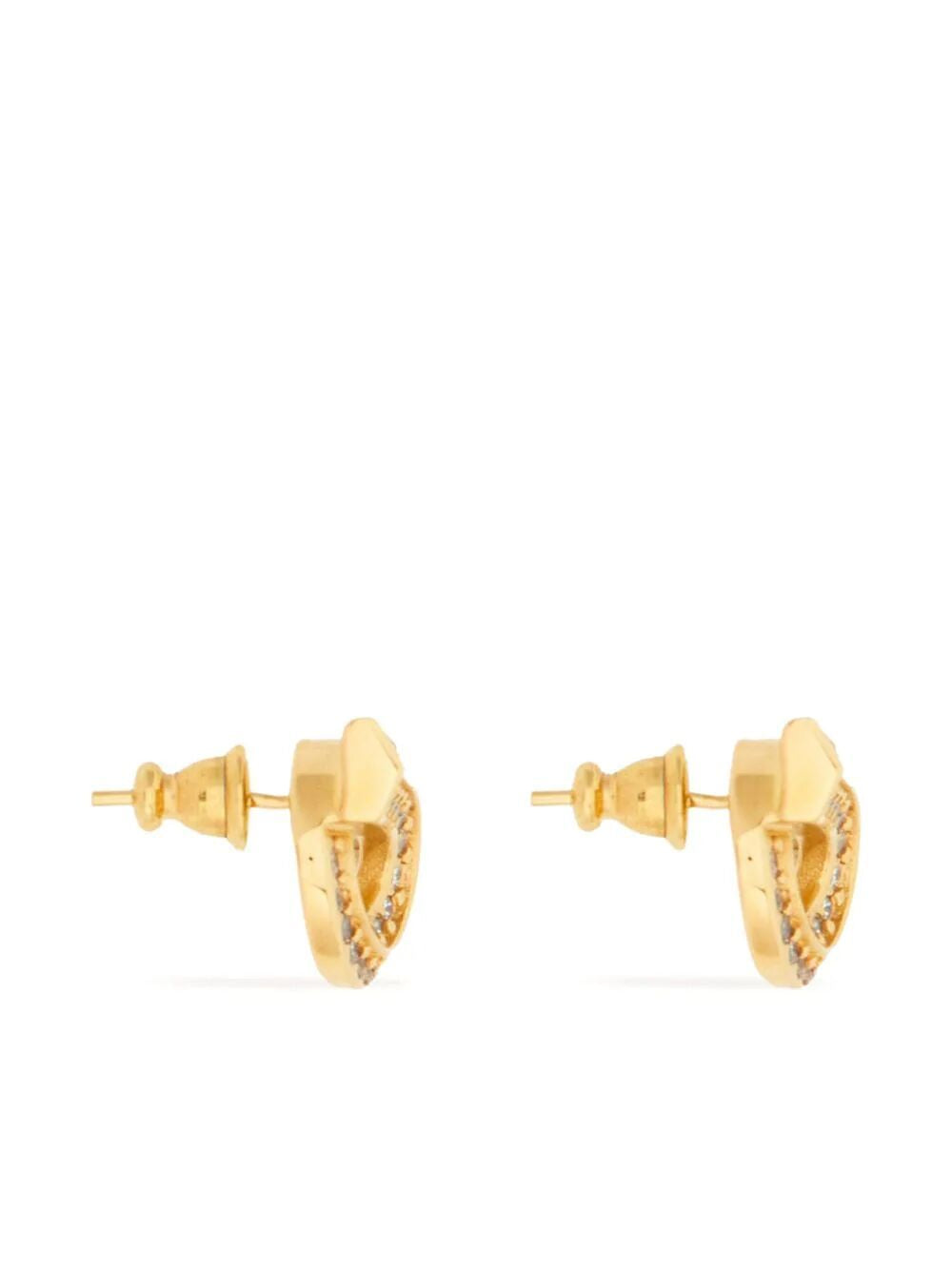 Ferragamo Gancini Hook Earrings with Rhinestones