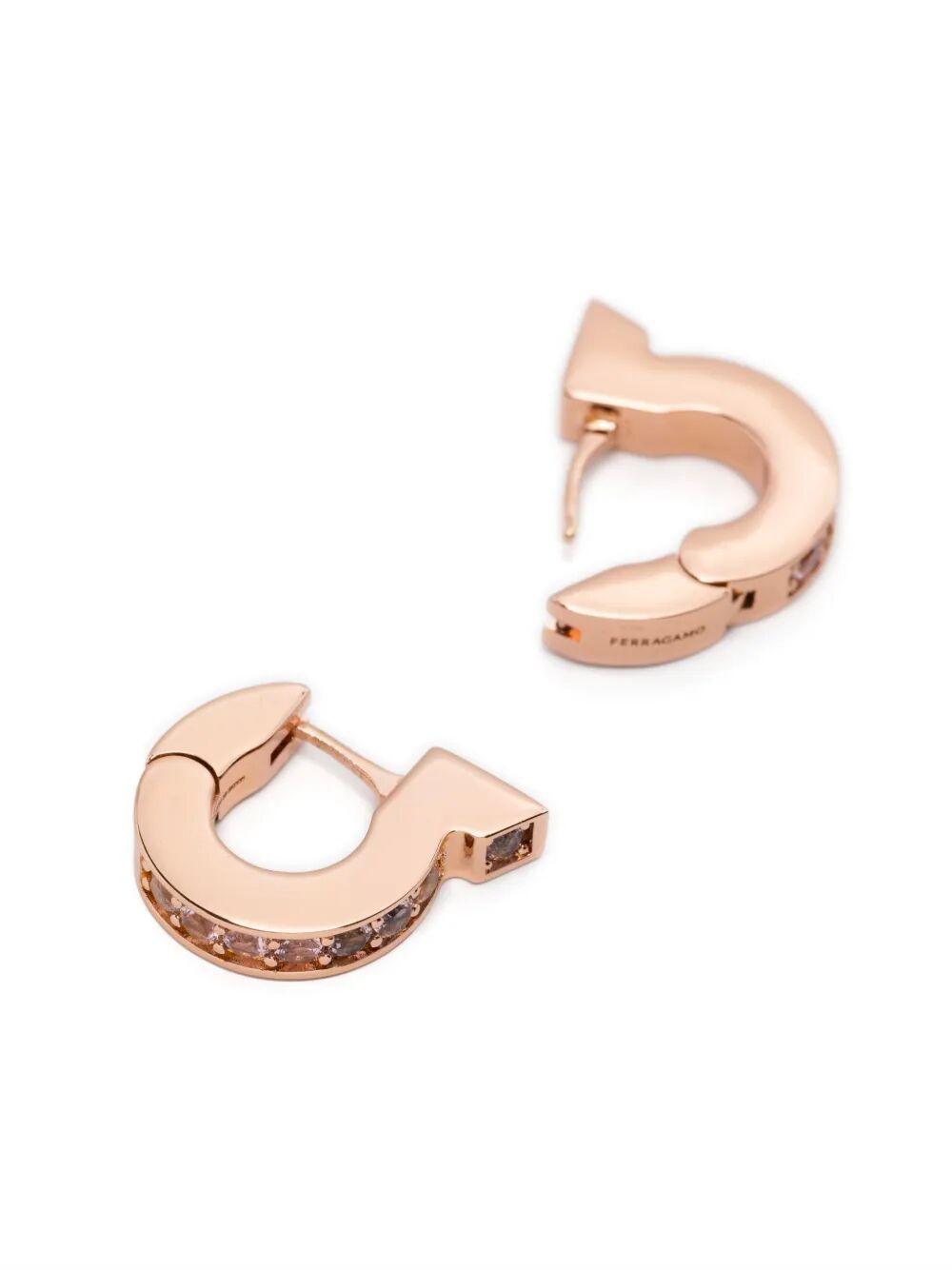 Ferragamo Gancini Hook Mini Crystals Earrings