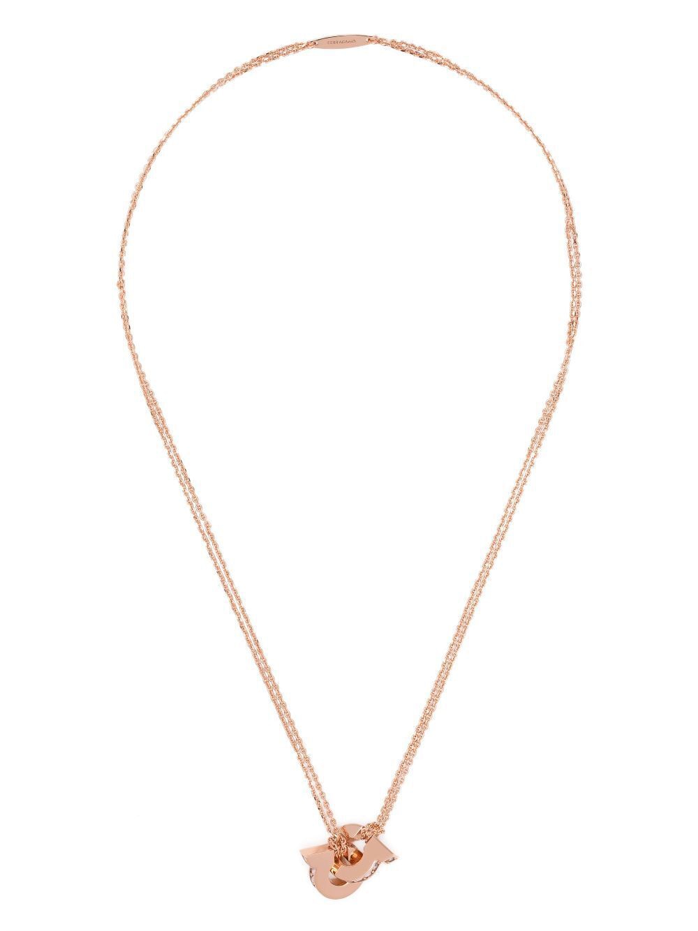 Ferragamo Double Gancini Hook Pendant Necklace