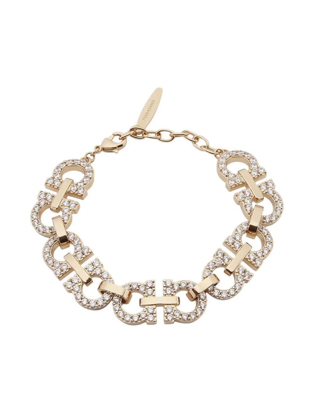 Ferragamo Crystal Embellished Gancini Hook Bracelet