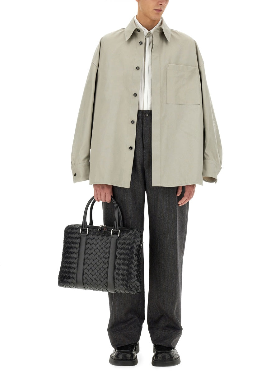 BOTTEGA VENETA Oversized Cotton Twill Over Shirt - Size 46