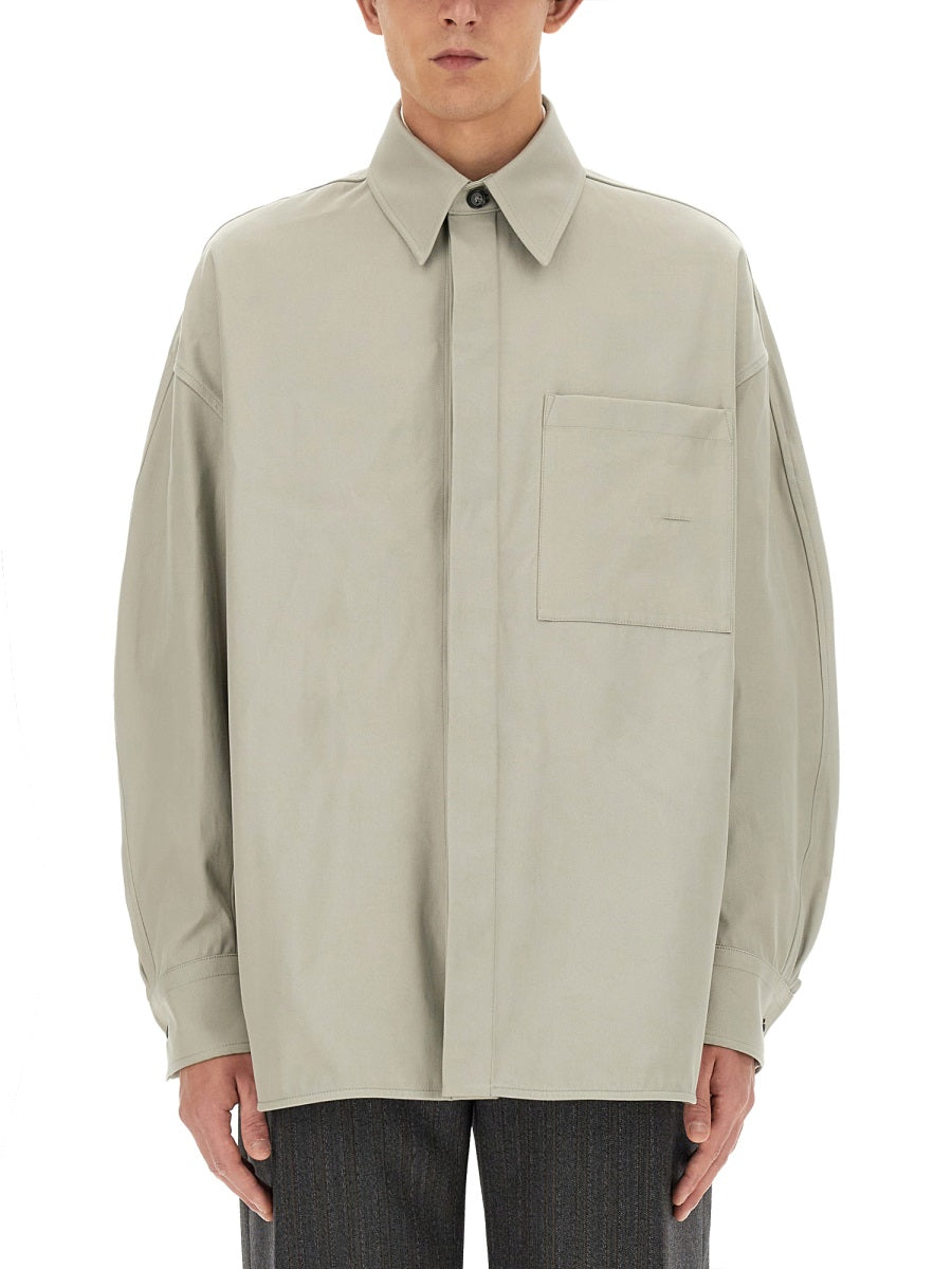BOTTEGA VENETA Oversized Cotton Twill Over Shirt - Size 46