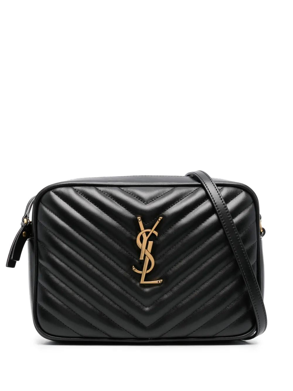 SAINT LAURENT Mini Quilted Leather Camera Handbag