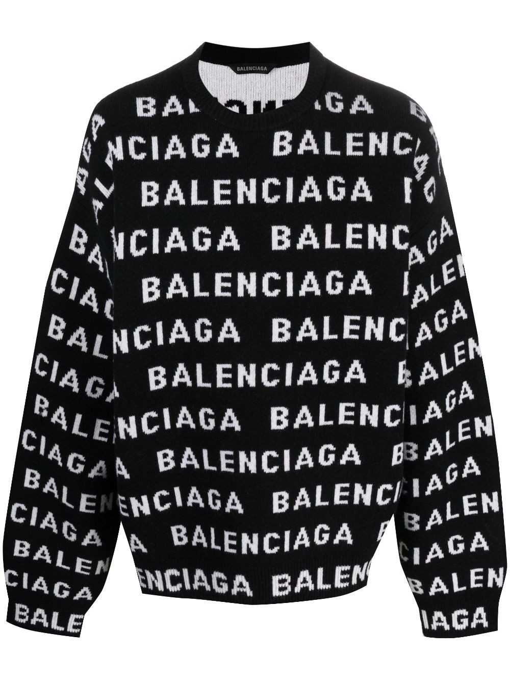 BALENCIAGA Allover Logo Crewneck Sweater - Men's SS24 Edition