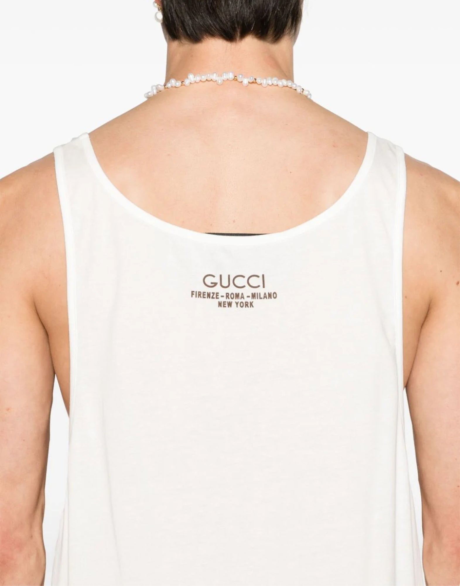 GUCCI Scoop-Neck Logo Tank Top for Men