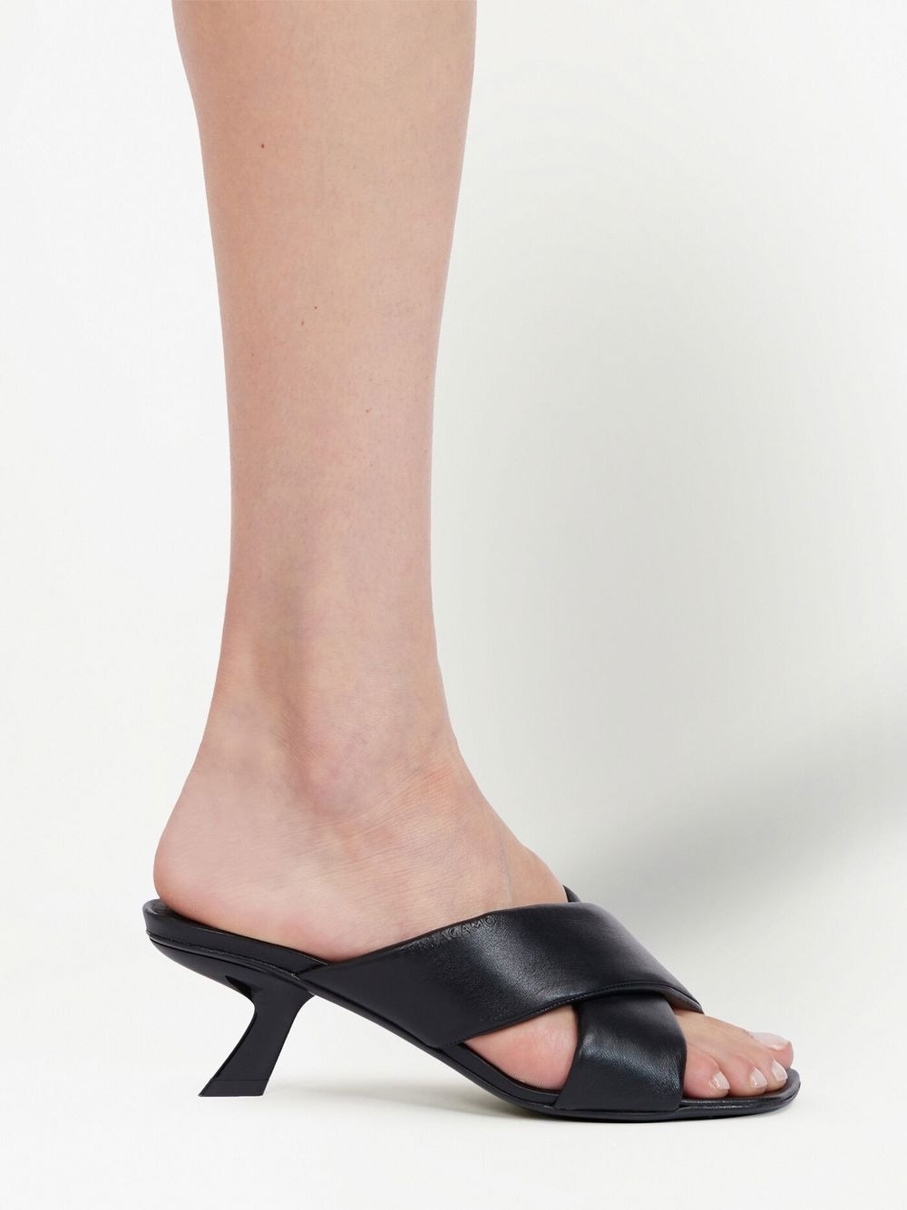 Ferragamo Lambskin Crossover Slip-On Heels