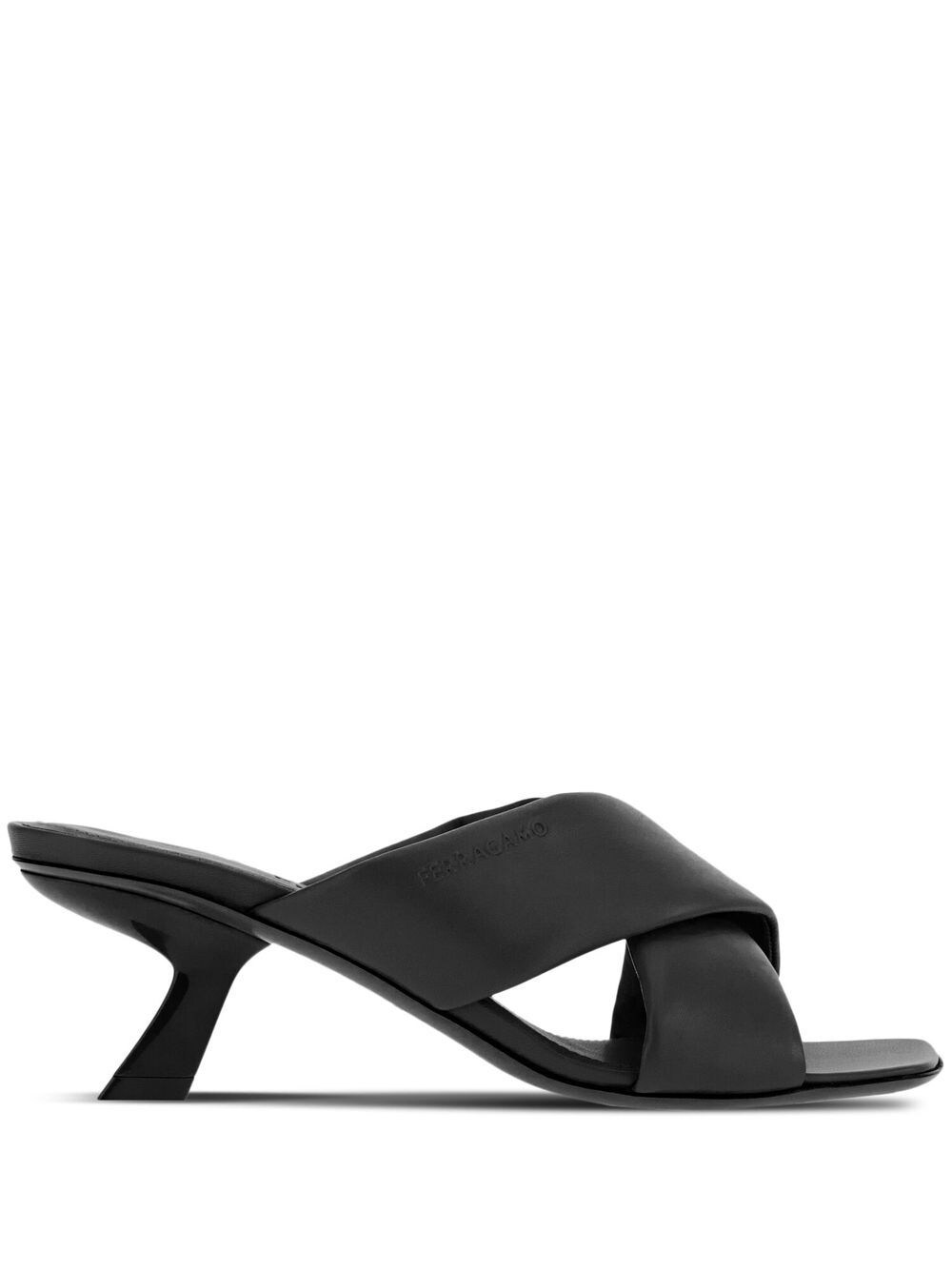 Ferragamo Lambskin Crossover Slip-On Heels