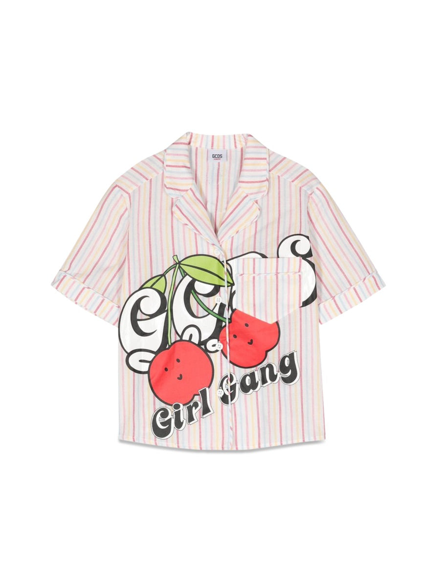 GCDS Mini Striped Shirt for Girls - SS23 Collection