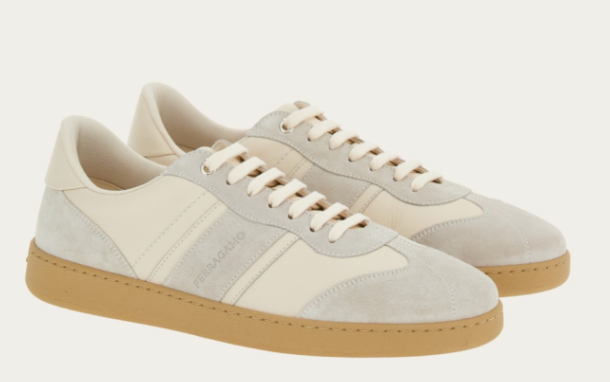 Ferragamo 100% Leather Panelled Design Sneakers for Men