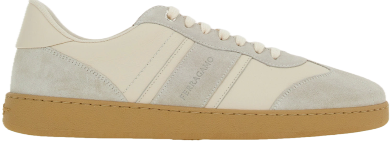 Ferragamo 100% Leather Panelled Design Sneakers for Men