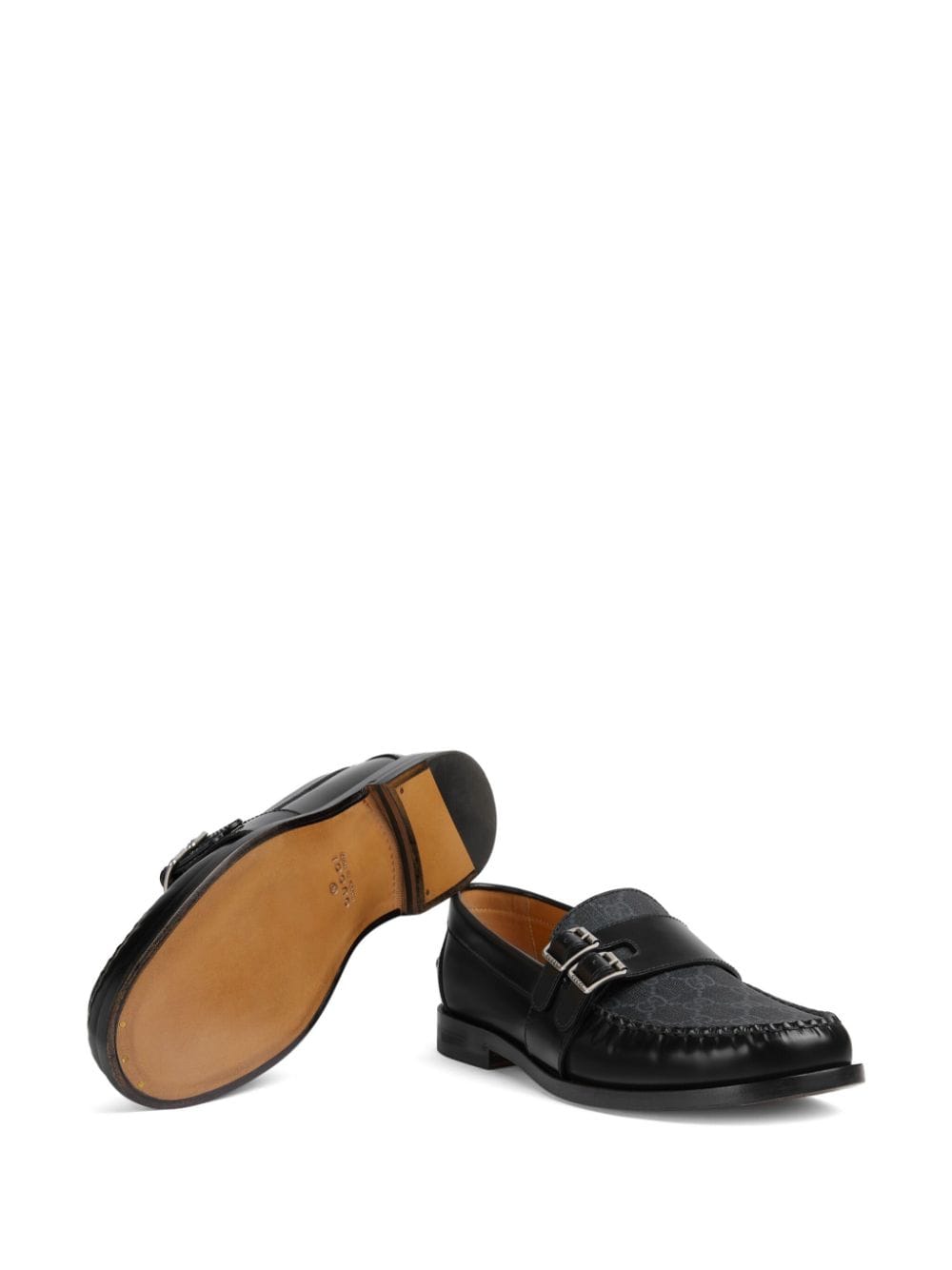 GUCCI Leather Loafers with GG Jacquard Detailing