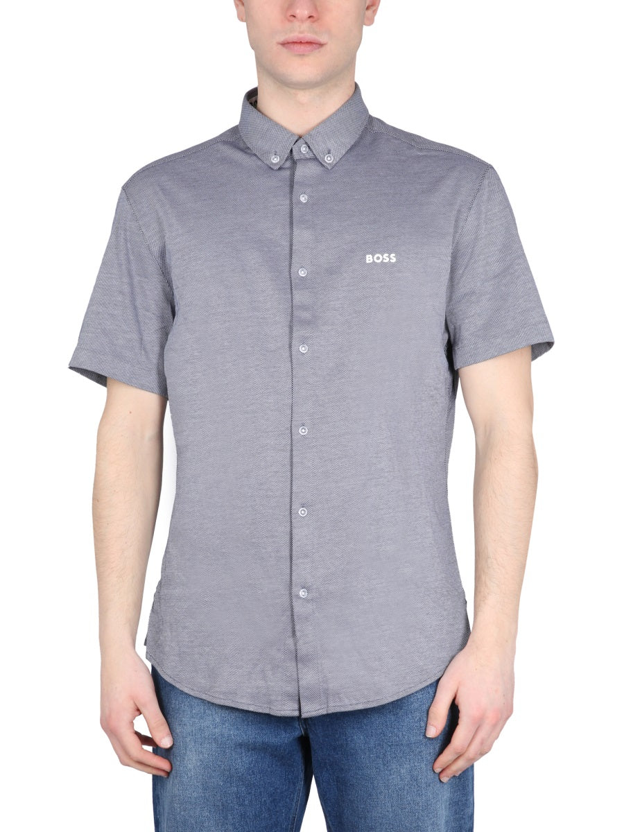 BOSS Logo Button Down Collar Shirt