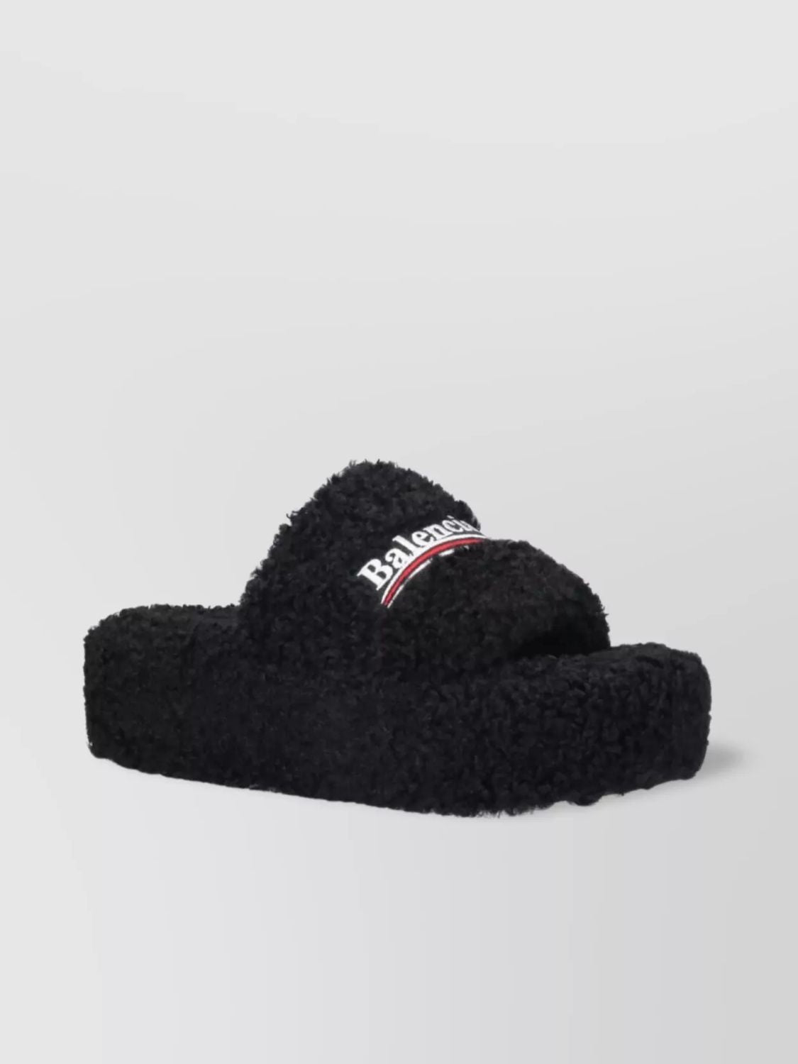 BALENCIAGA Furry Platform Sandals