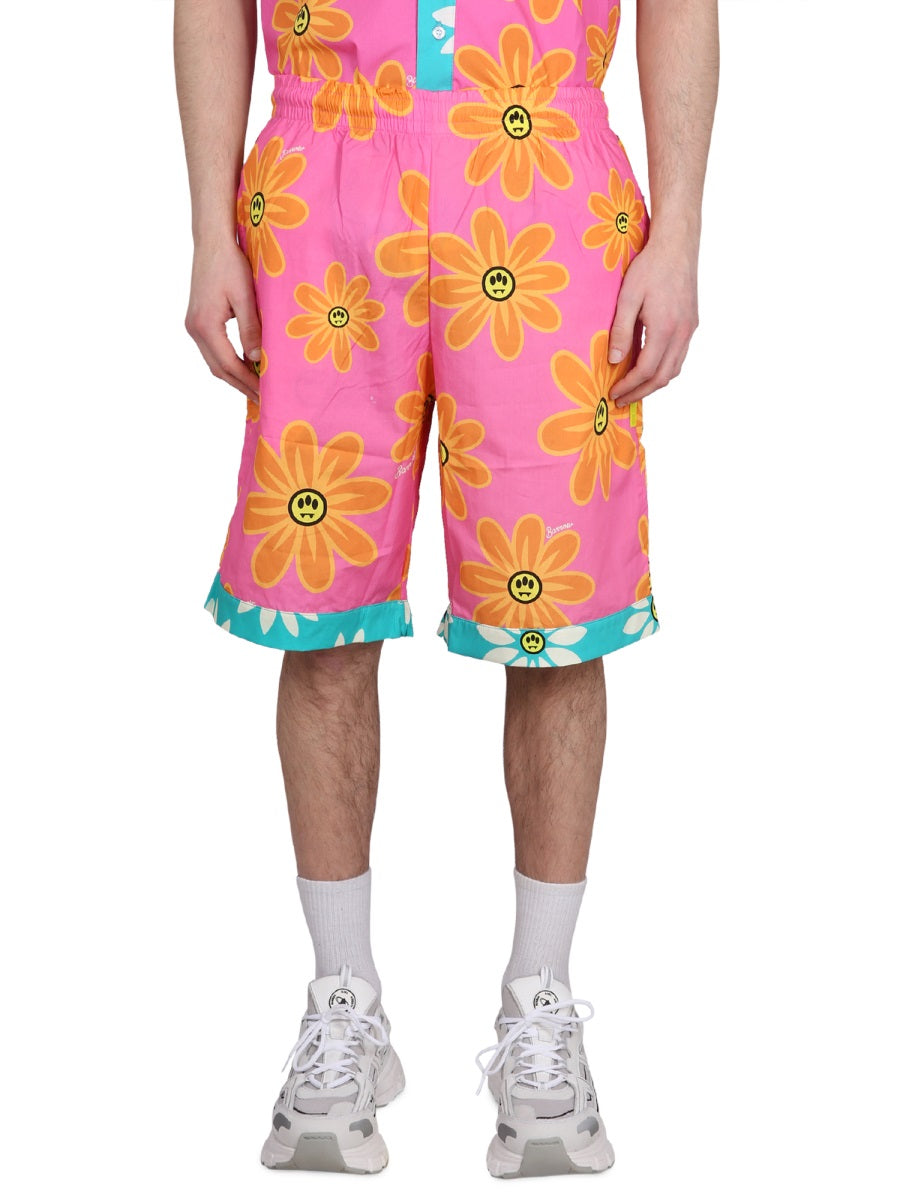 BARROW Sunflower Print Bermuda Shorts - Unisex