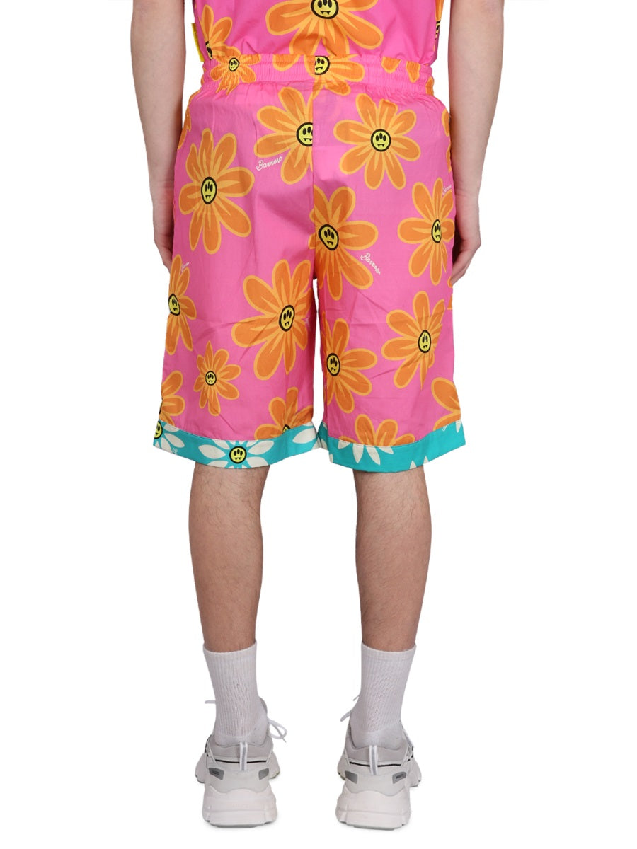 BARROW Sunflower Print Bermuda Shorts - Unisex