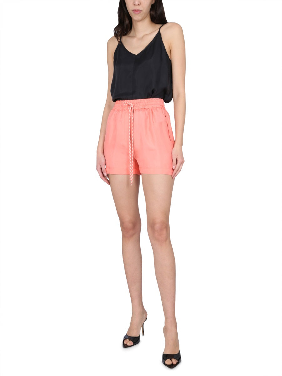 ALYSI Twill Mini Shorts with Elastic Waistband