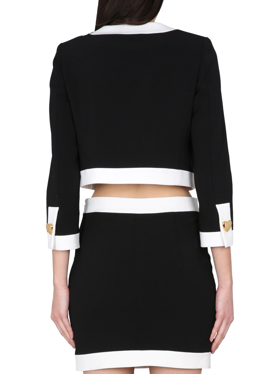MOSCHINO Heart Buttons Crepe Jacket