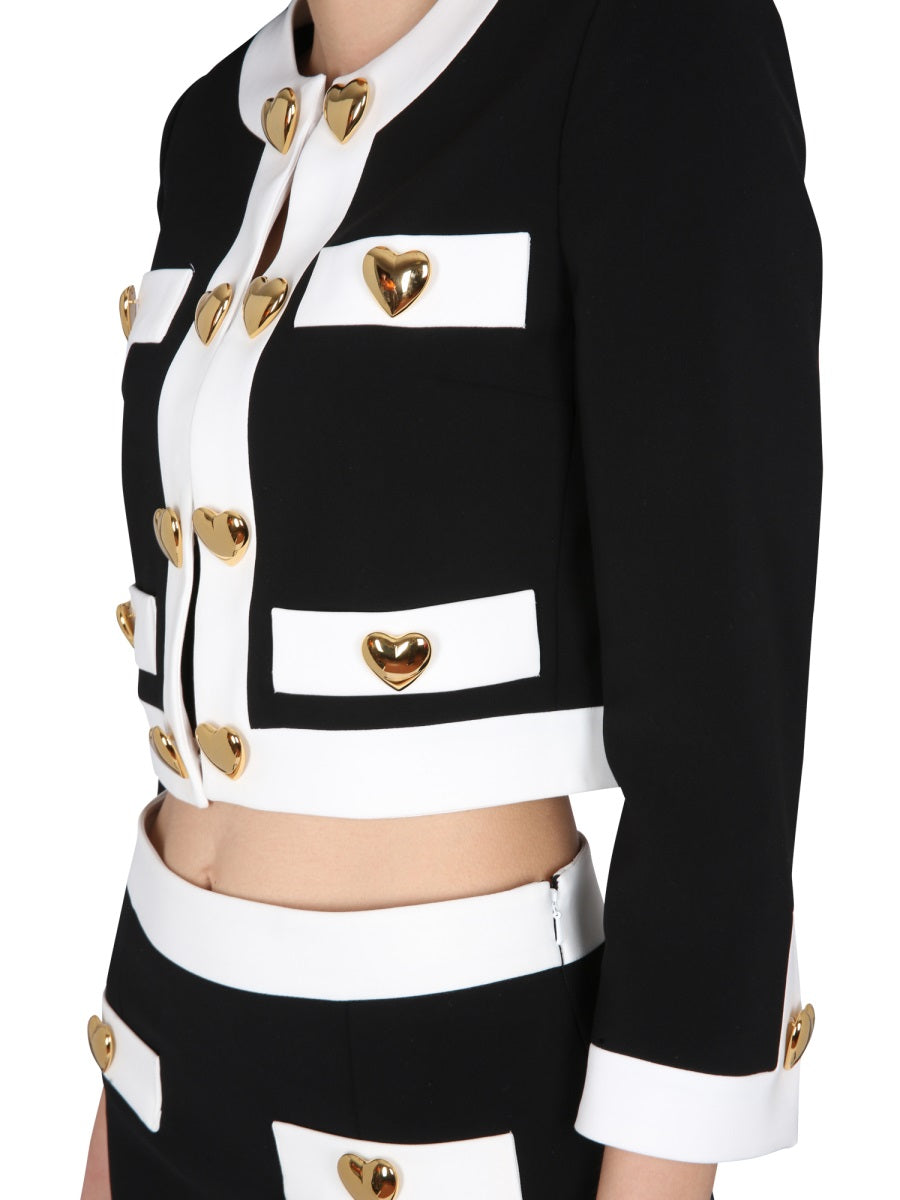 MOSCHINO Heart Buttons Crepe Jacket