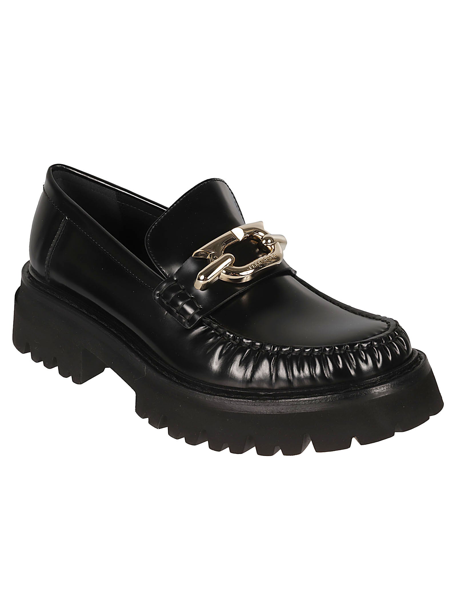 Ferragamo Gancini Hook-Buckle Leather Loafers