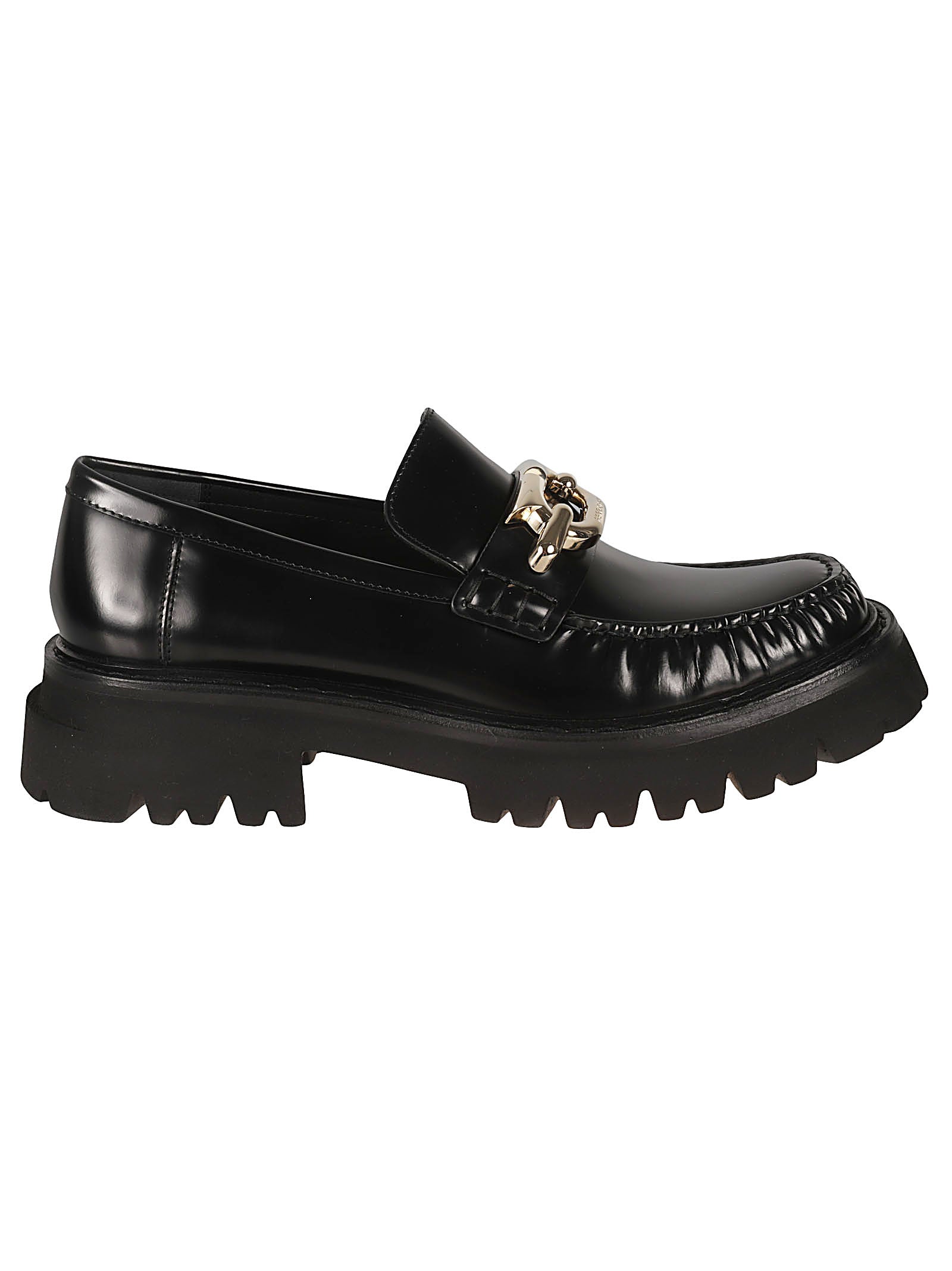 Ferragamo Gancini Hook-Buckle Leather Loafers