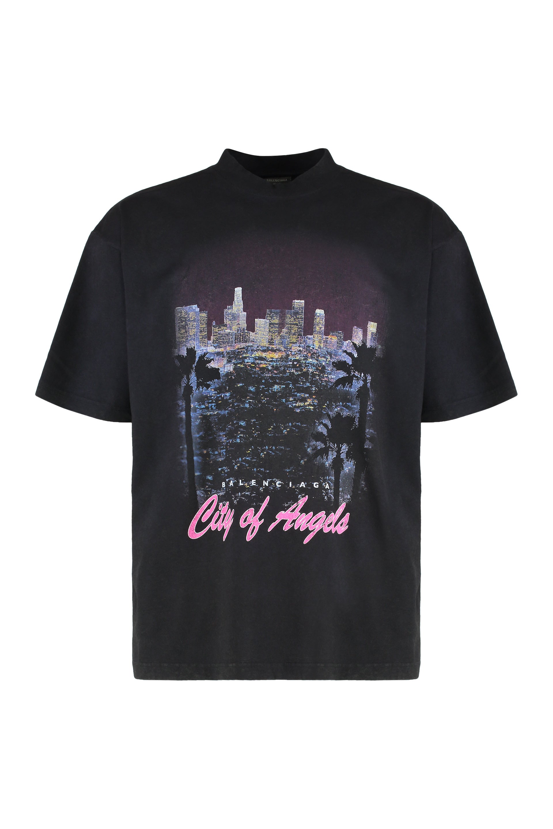 BALENCIAGA Round Neck Cotton T-Shirt for Men