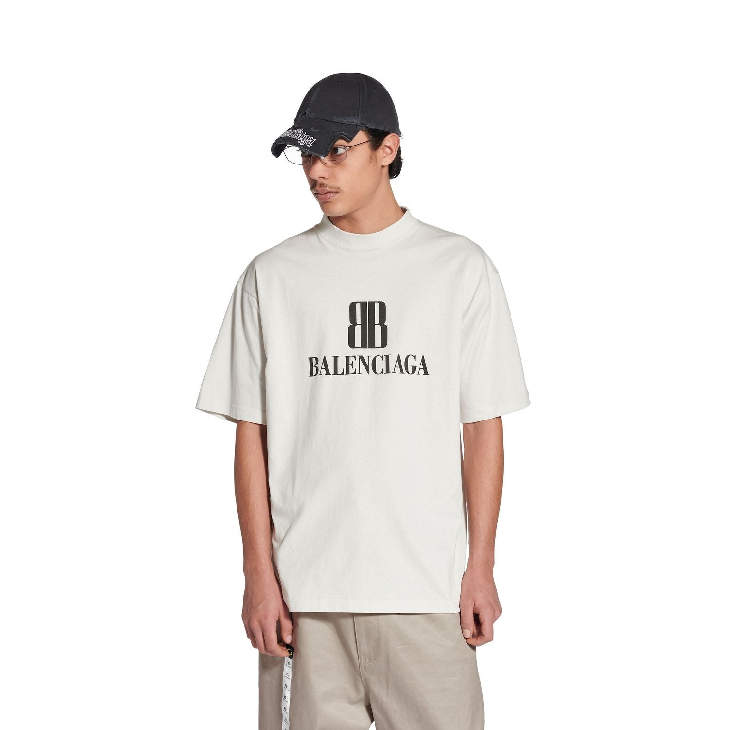 BALENCIAGA Oversized BB Logo T-Shirt - Large