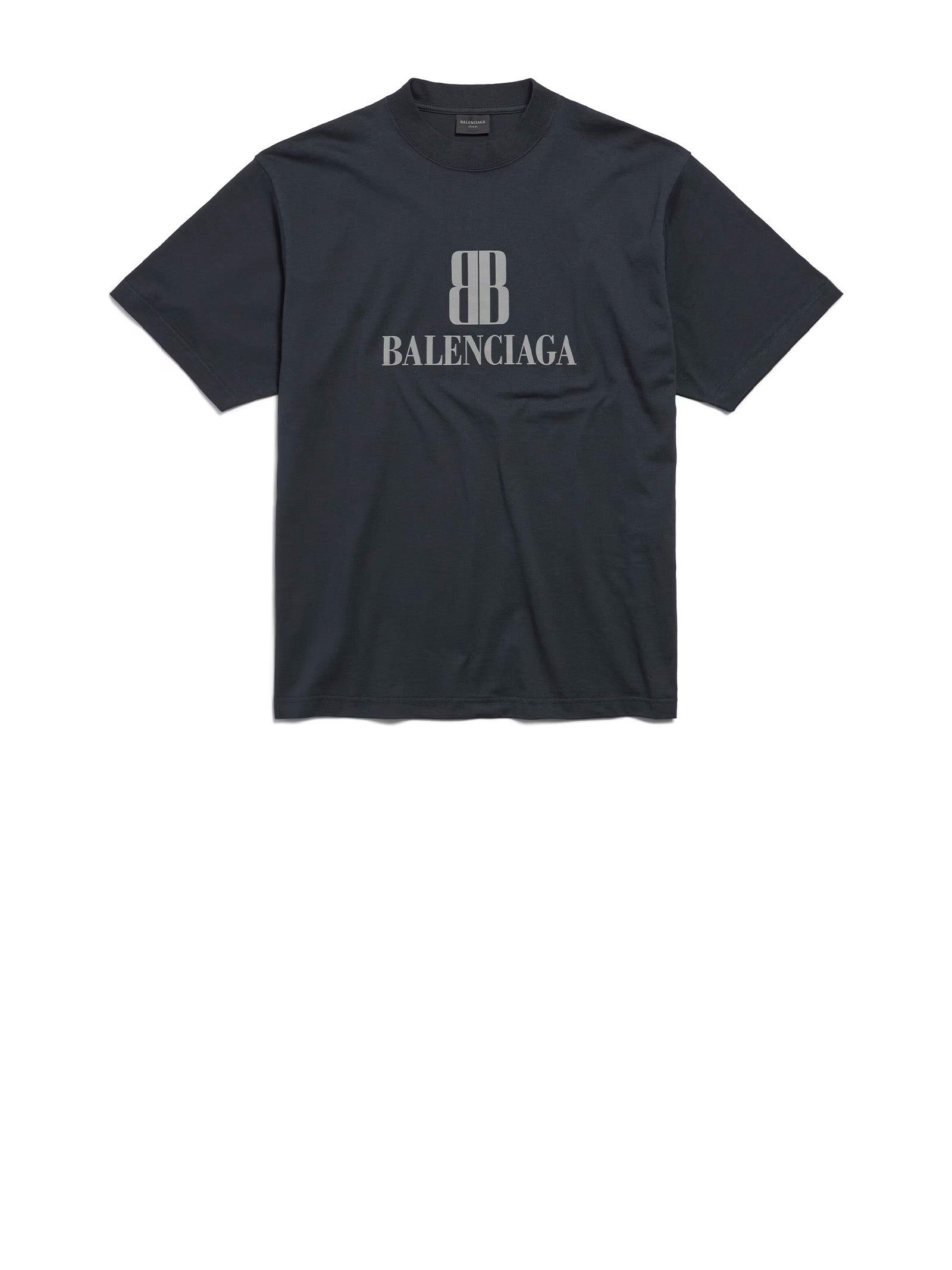 BALENCIAGA Washed Black Graphic T-Shirt for Men