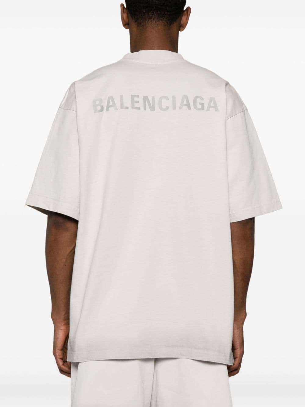 BALENCIAGA Ribbed Crew Neck T-Shirt - Drop Shoulder - Men's Size