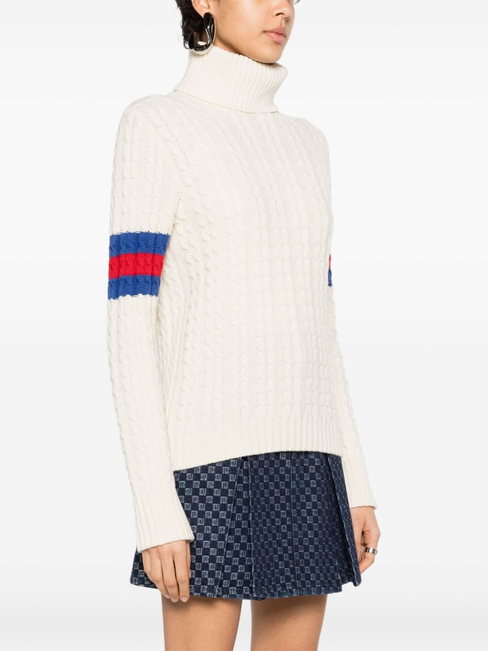 GUCCI Textured Cable Knit Pullover Sweater