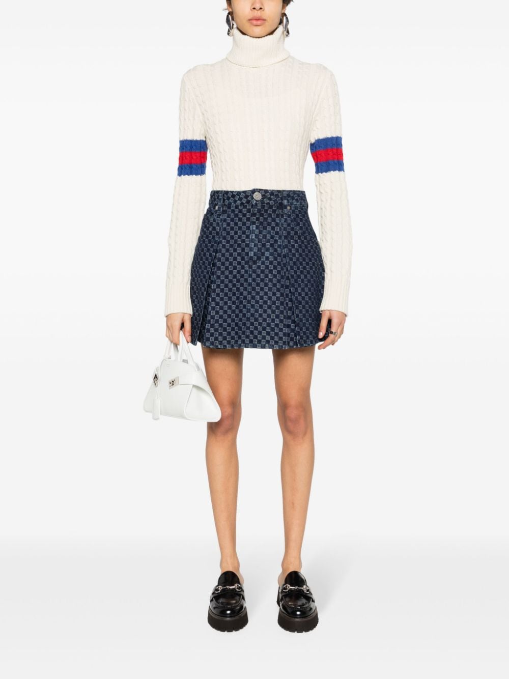GUCCI Textured Cable Knit Pullover Sweater