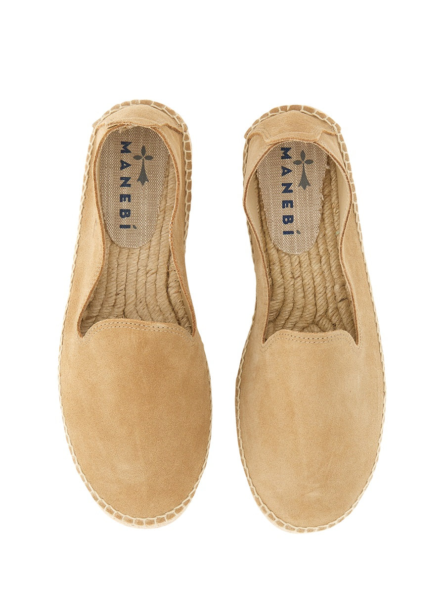 MANEBI Suede Espadrilles with Logo - 0.5 cm Sole