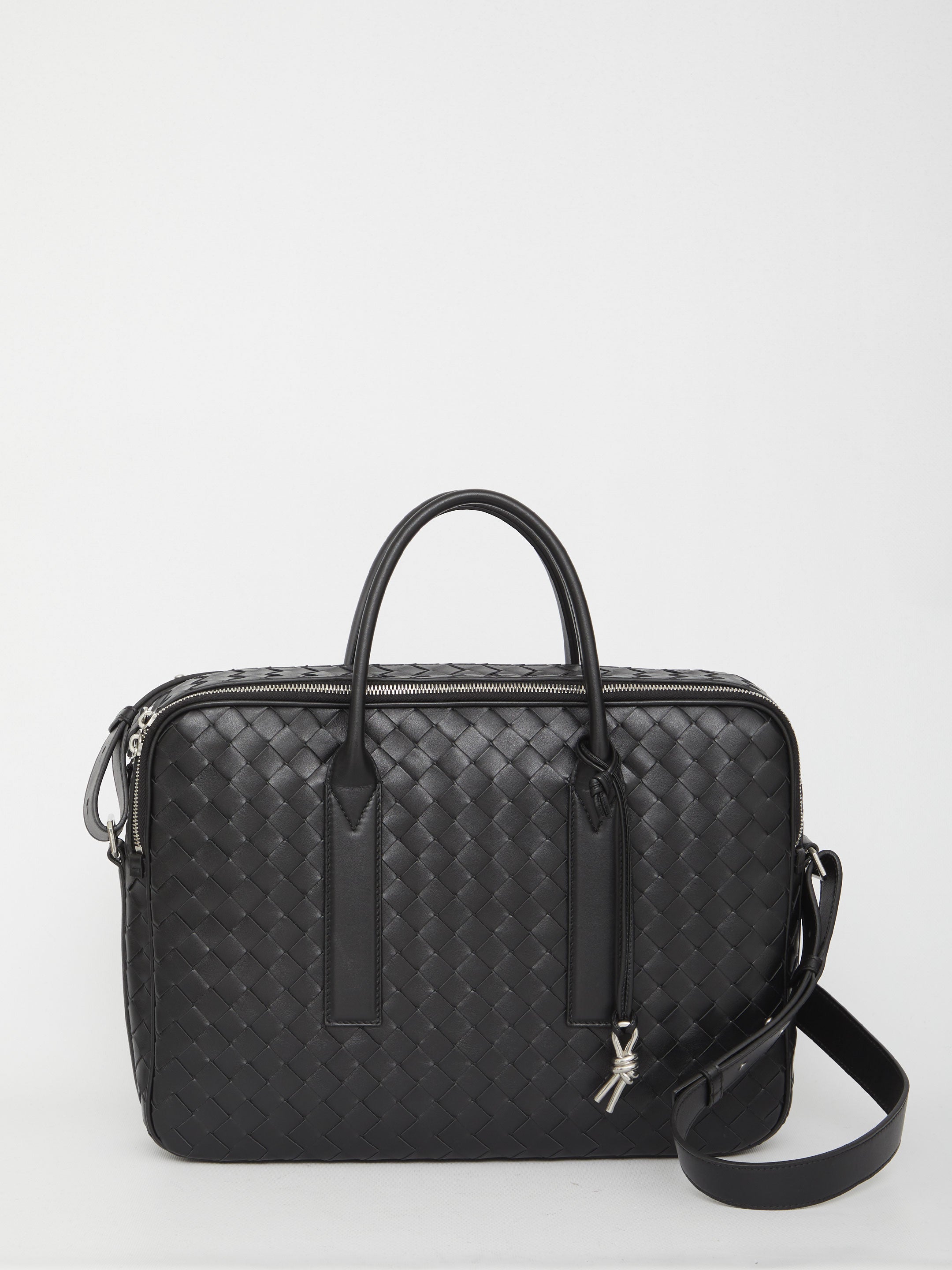 BOTTEGA VENETA Leather Handbag with Intrecciato Pattern - 40x30x8cm