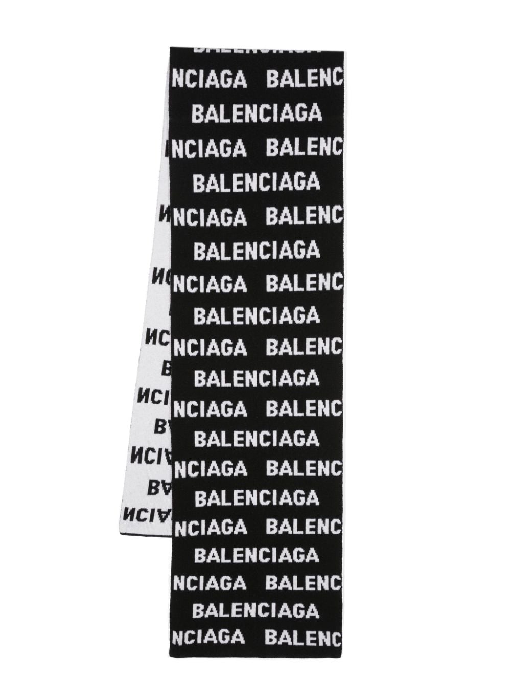 BALENCIAGA Allover Logo Wool Scarf